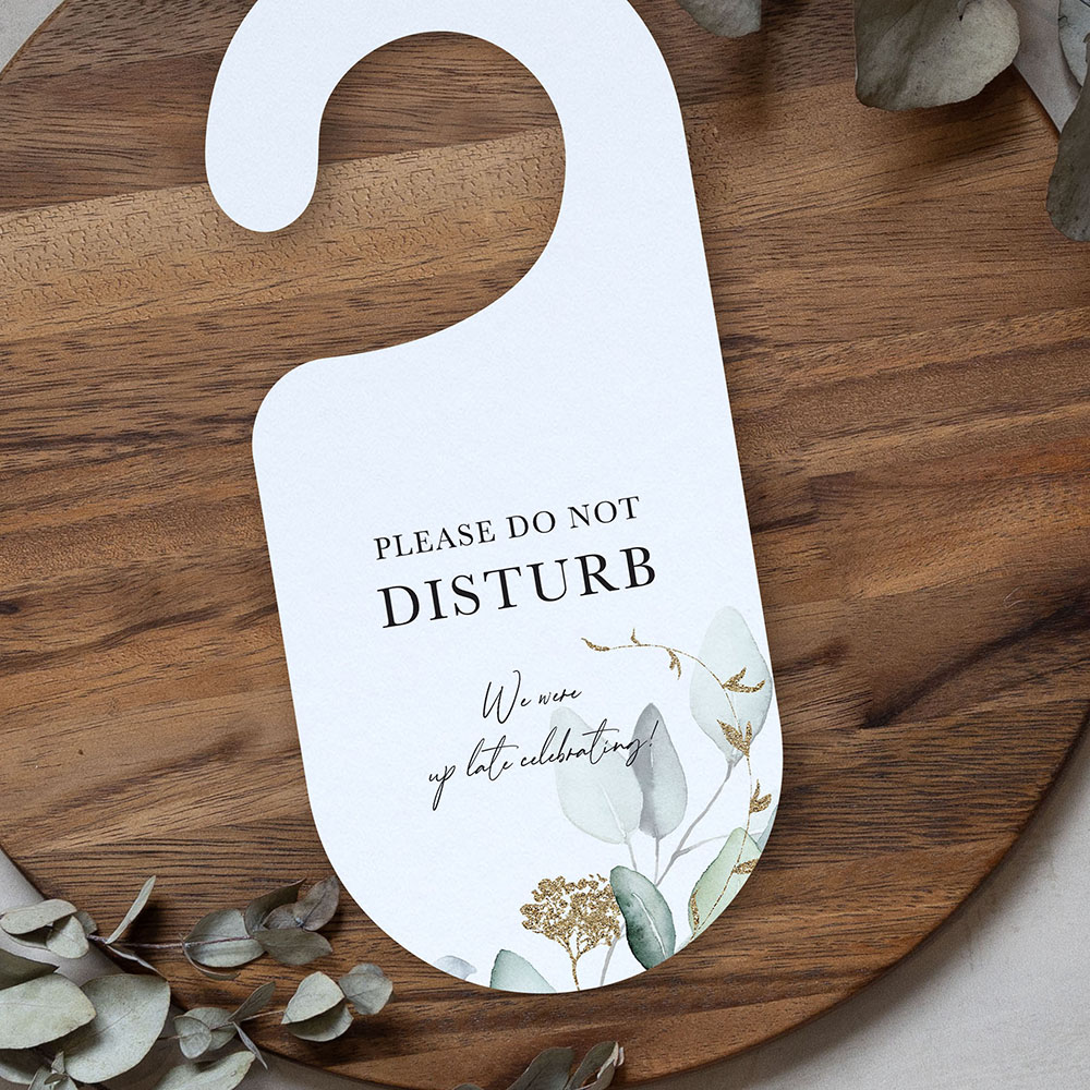 'Green and Gold Eucalyptus' Door Hanger