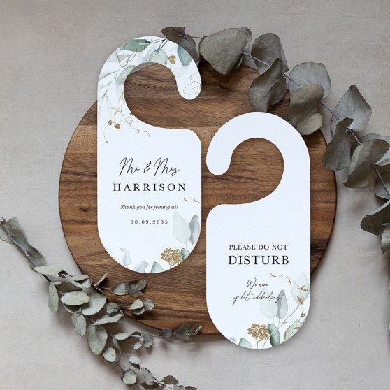'Green and Gold Eucalyptus' Door Hanger