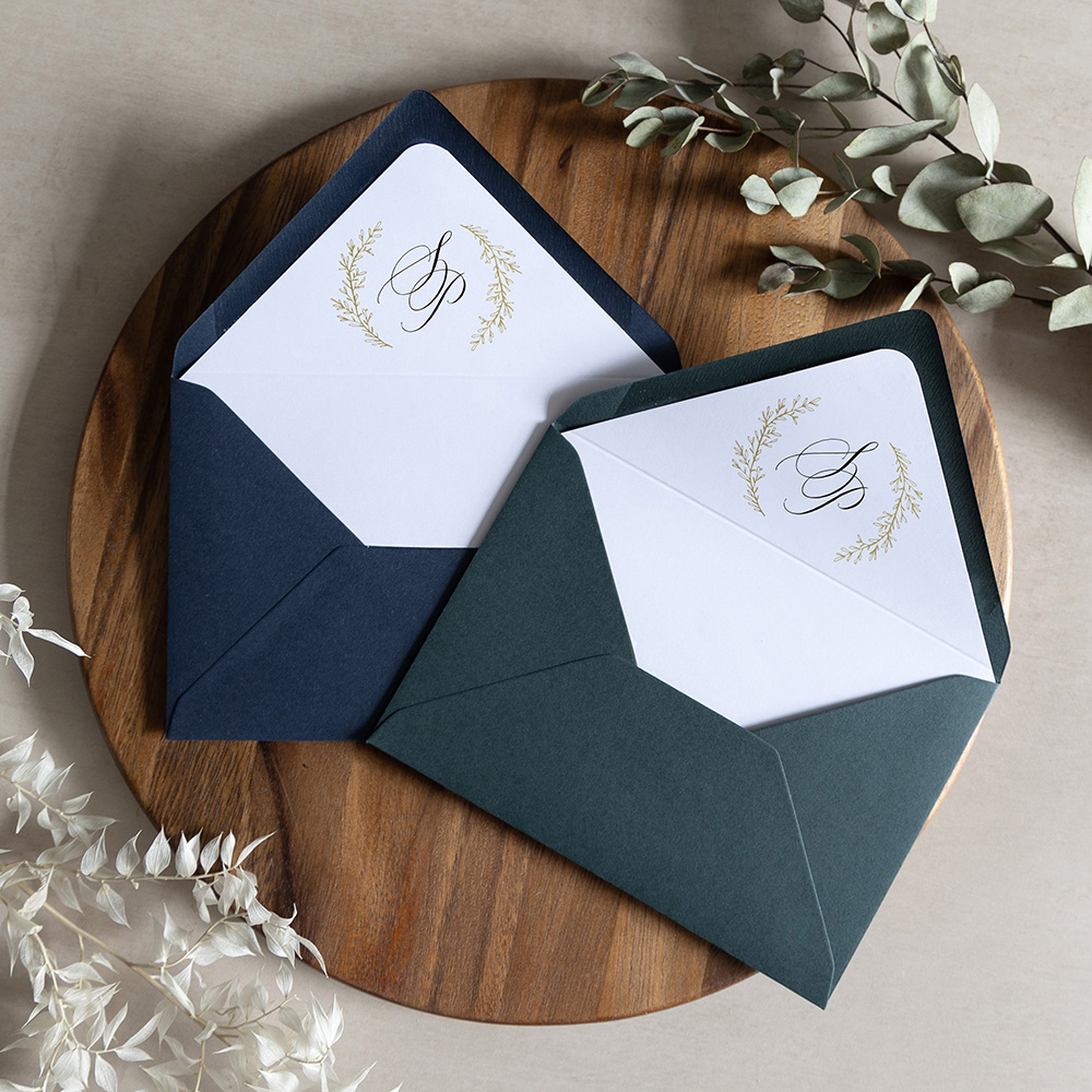 'Cotswold Wreath' Digital Foil Envelope Liner