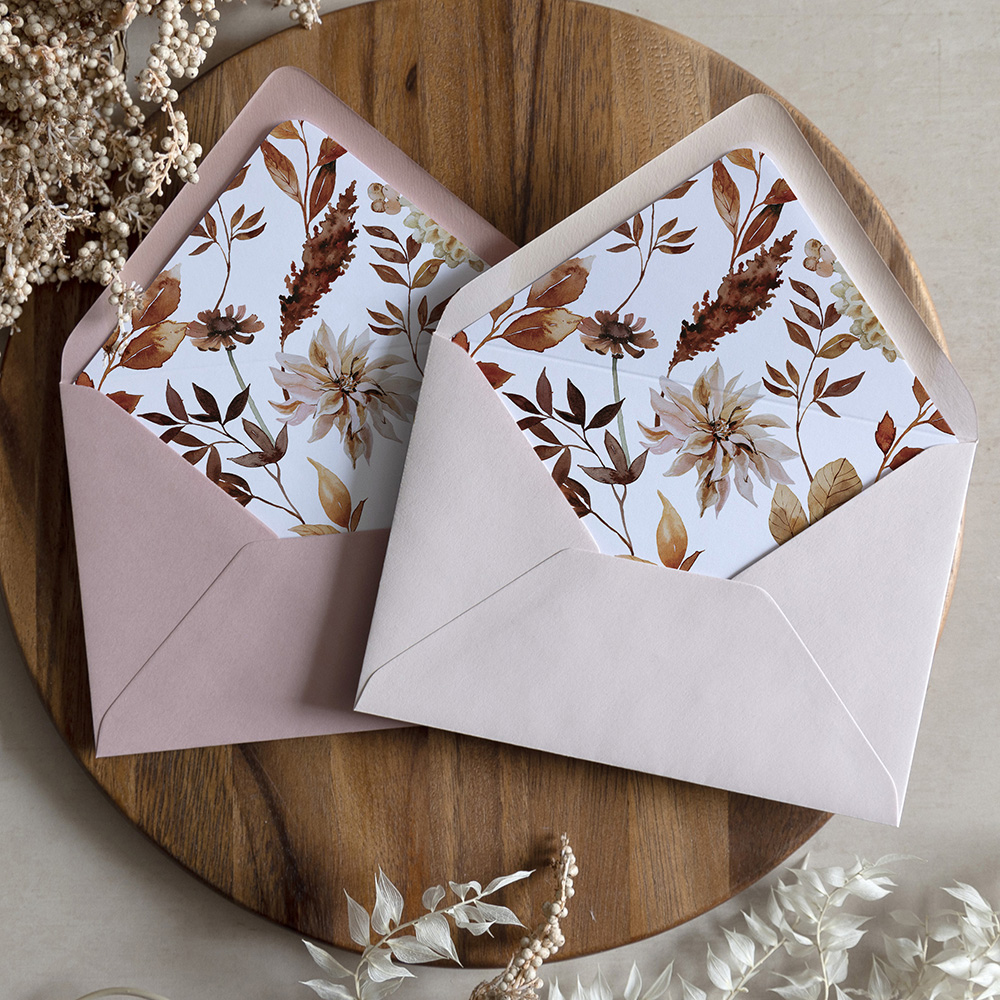 'Autumn Garden' Printed Envelope Liner with Envelope