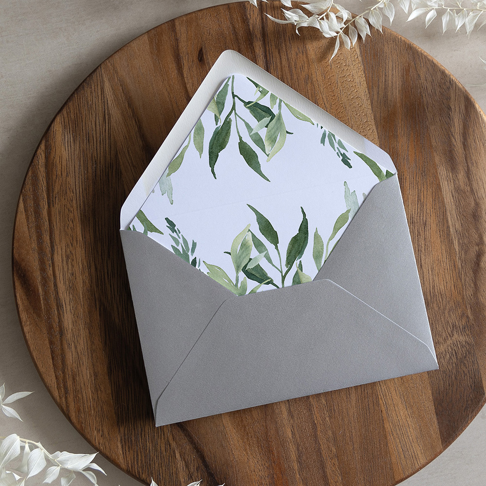 'Back to Nature' Printed Envelope Liner Sample with Envelope