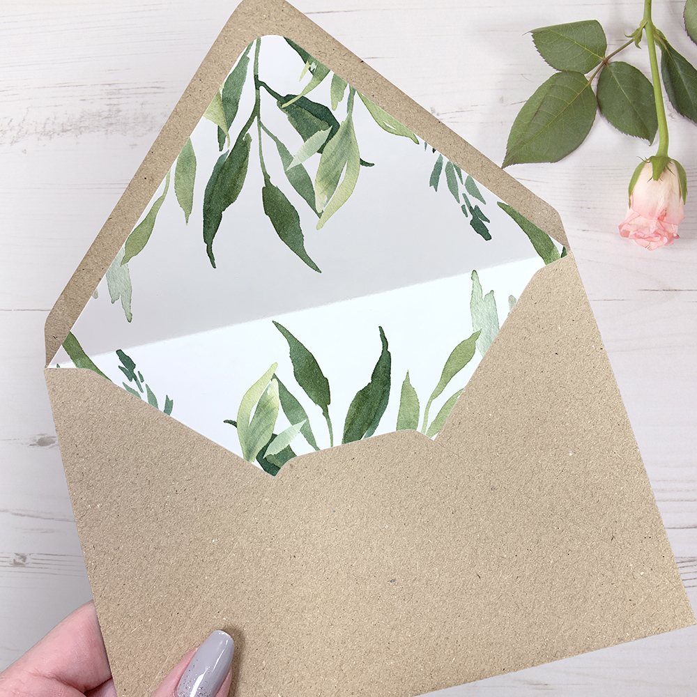 'Back to Nature' Printed Envelope Liner with Envelope