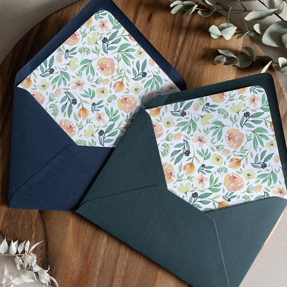 'Bella' Printed Envelope Liner Sample with Envelope