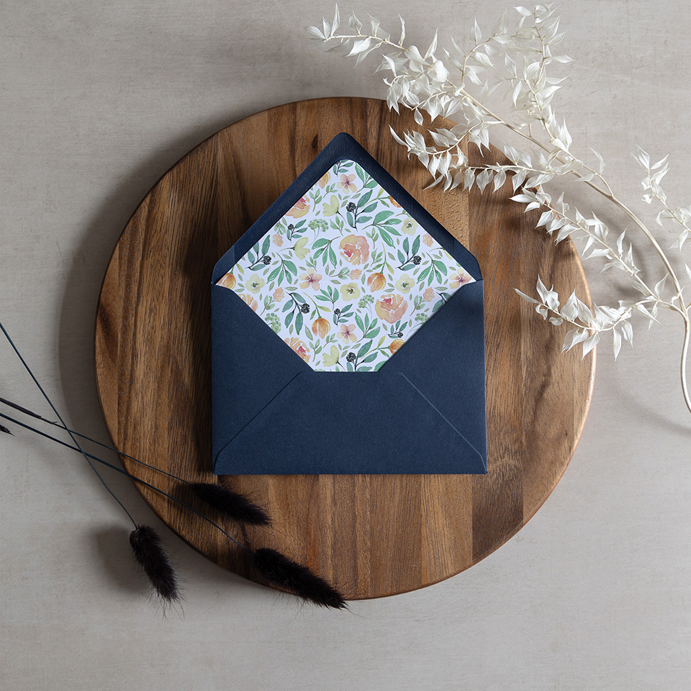 'Bella' Printed Envelope Liner Sample with Envelope