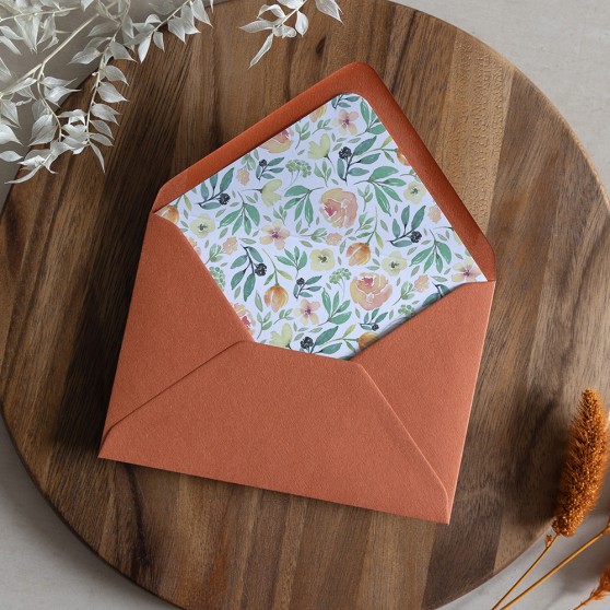 'Bella' Printed Envelope Liner Sample with Envelope