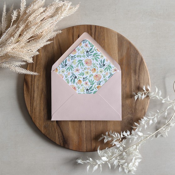 'Bella' Printed Envelope Liner Sample with Envelope