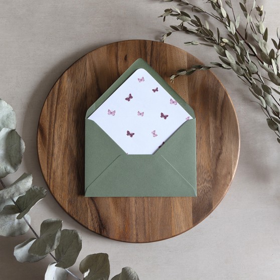 'Butterfly' Printed Envelope Liner Sample with Envelope
