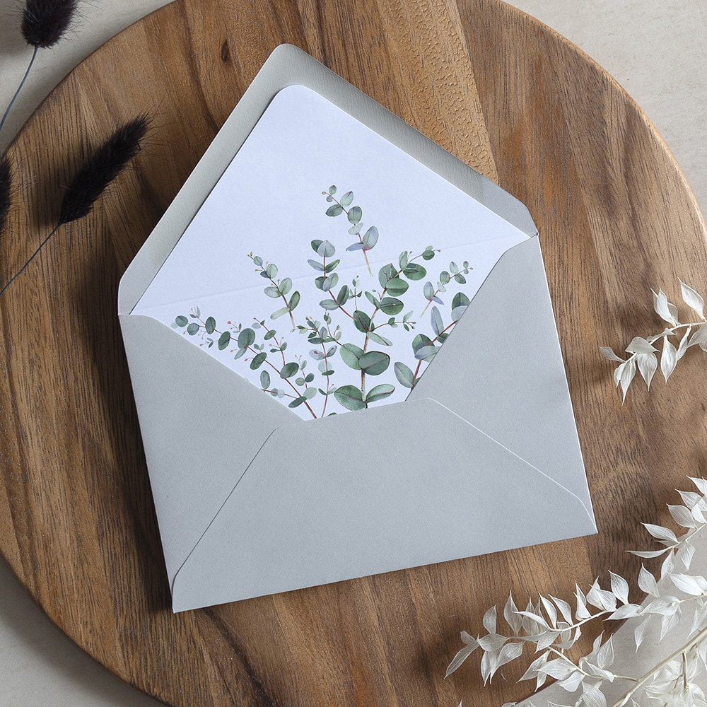 'Campagna Eucalyptus' Printed Envelope Liner with Envelope
