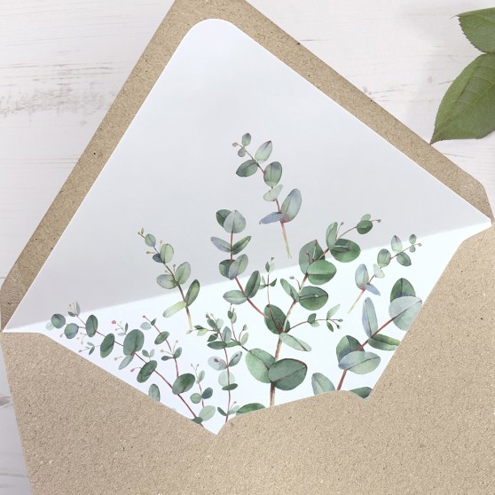 'Campagna Eucalyptus' Printed Envelope Liner with Envelope