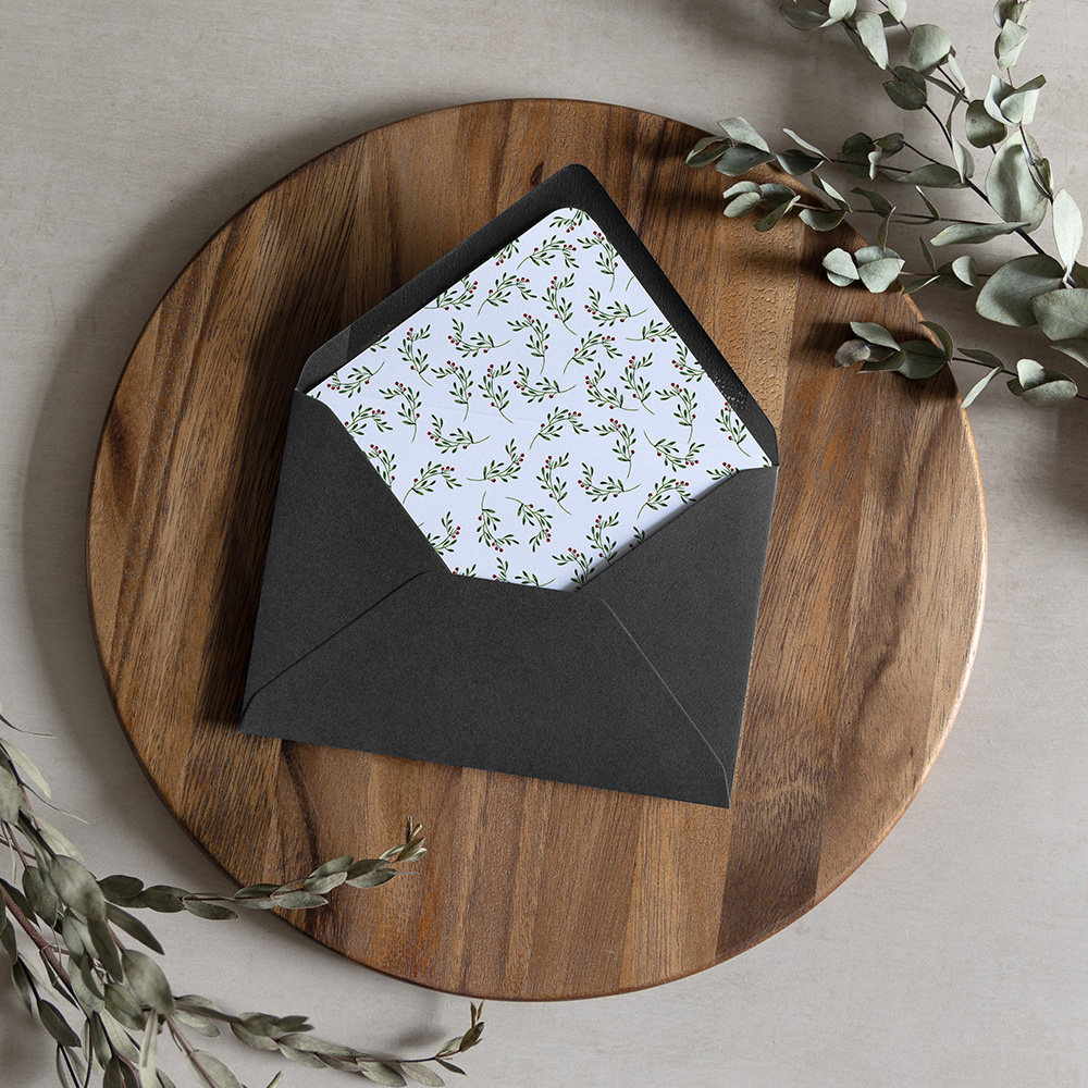 'Christmas' Printed Envelope Liner with Envelope