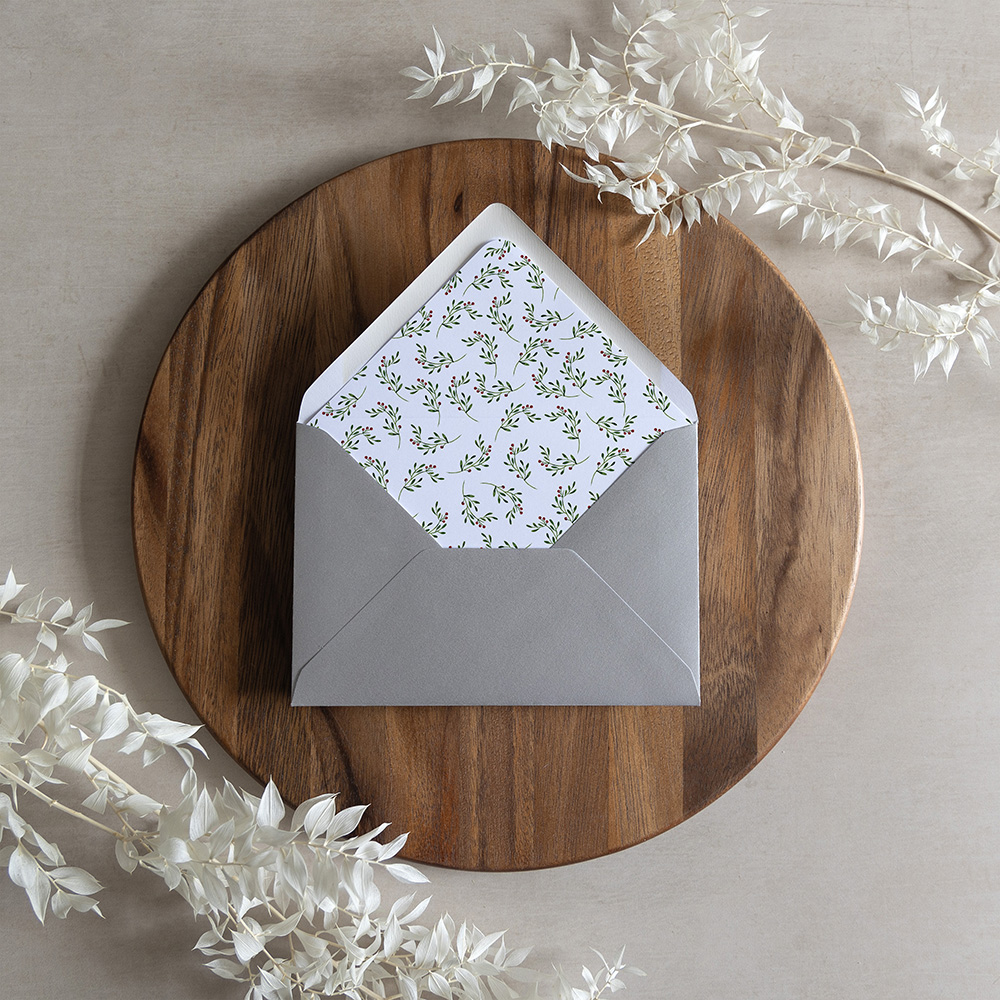 'Christmas' Printed Envelope Liner with Envelope