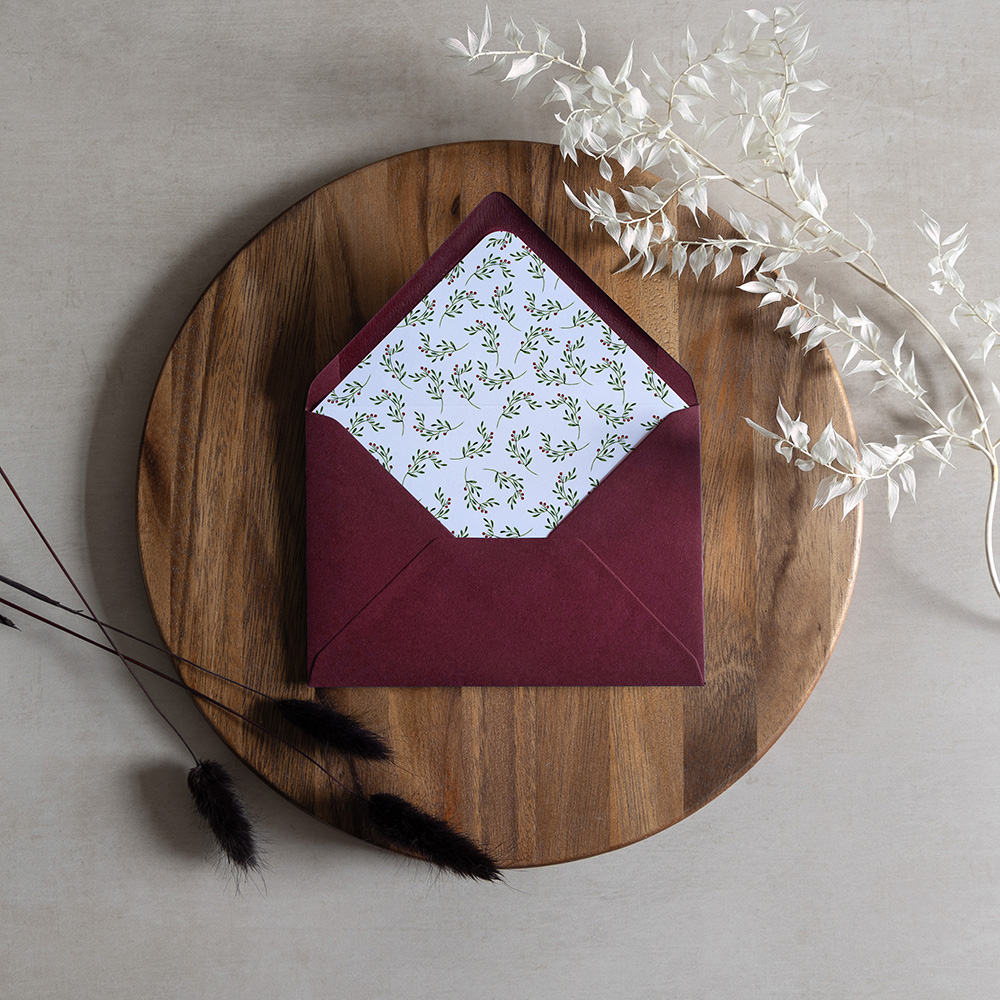 'Christmas' Printed Envelope Liner with Envelope