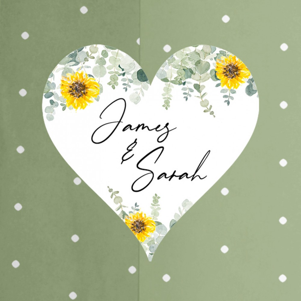 'Classic Eucalyptus Sunflower' Printed Envelope Liner with Envelope