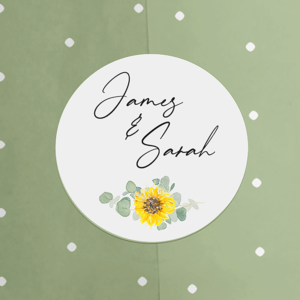 'Classic Eucalyptus Sunflower' Printed Envelope Liner with Envelope