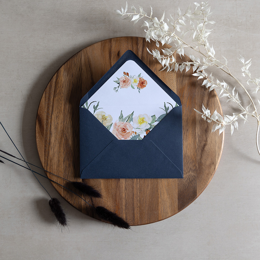 'Dahlia Rose' Printed Envelope Liner with Envelope