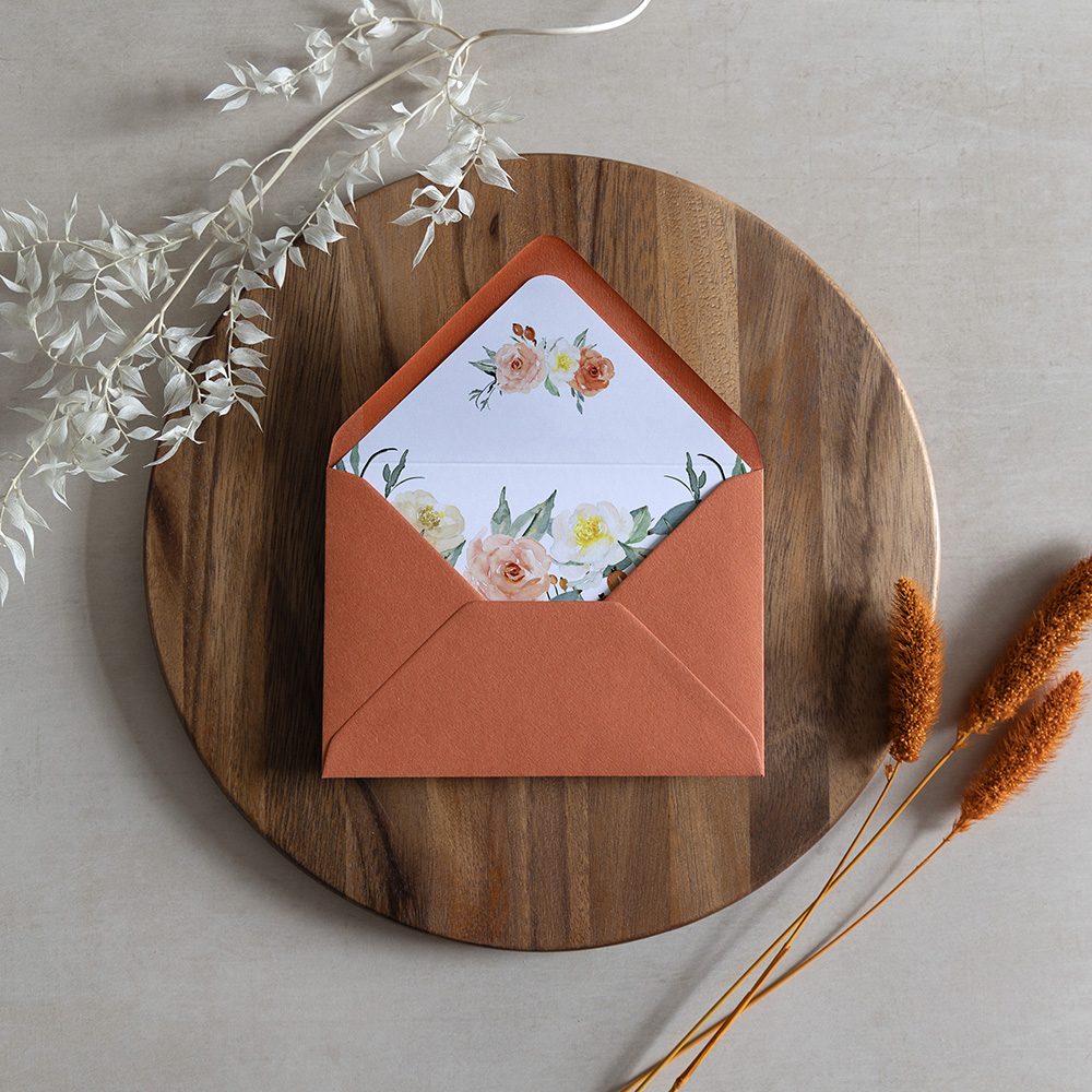 'Dahlia Rose' Printed Envelope Liner with Envelope