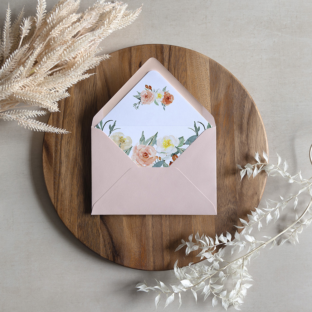 'Dahlia Rose' Printed Envelope Liner with Envelope