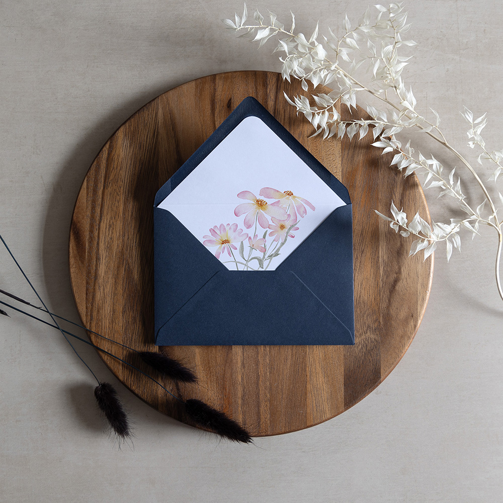 'Daisy Pink' Printed Envelope Liner with Envelope