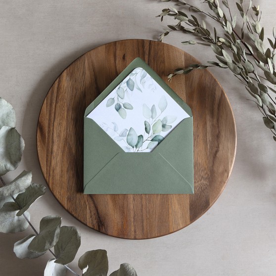 'DE10 Dreamy Eucalyptus' Printed Envelope Liner with Envelope