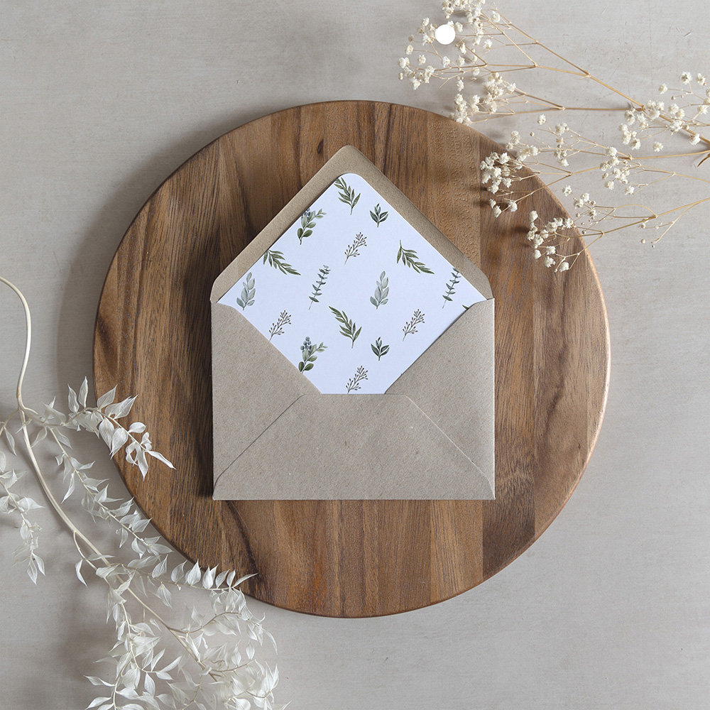 'Elegance' Printed Envelope Liner with Envelope