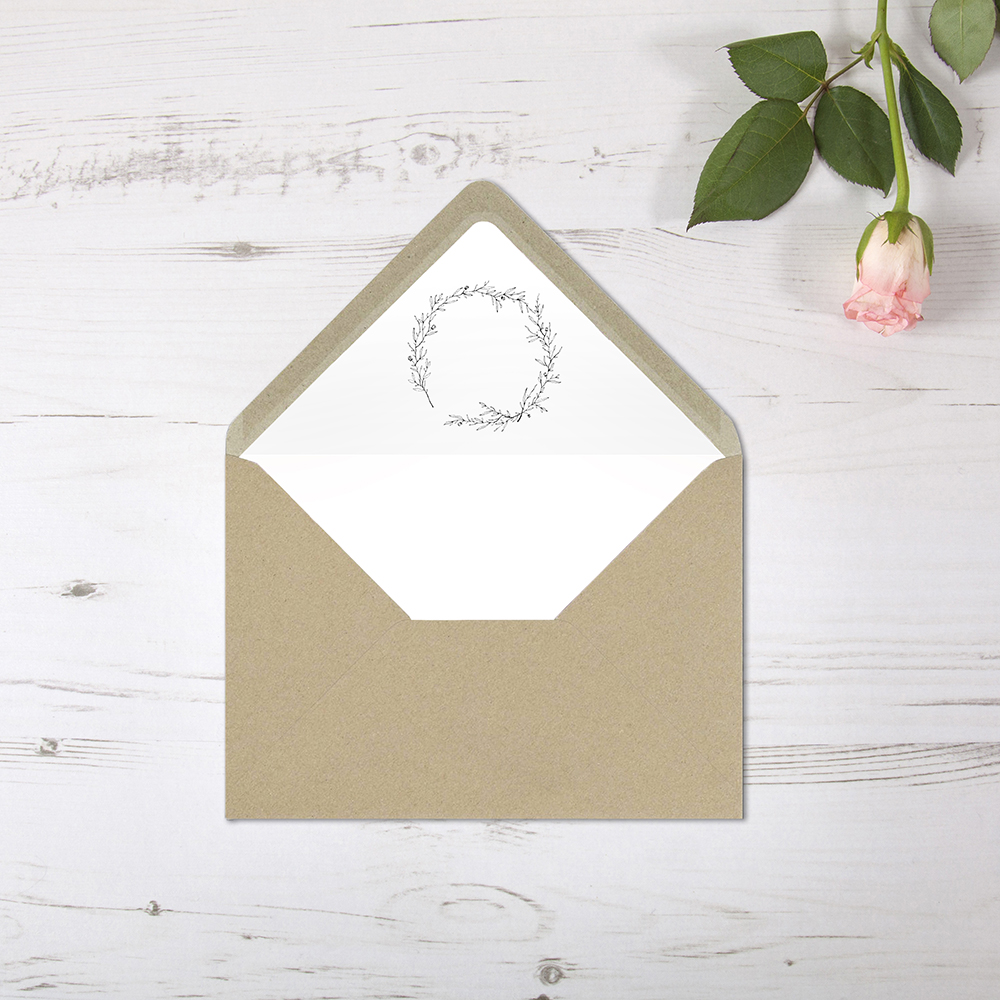'Elizabeth' Printed Envelope Liner Sample with Envelope