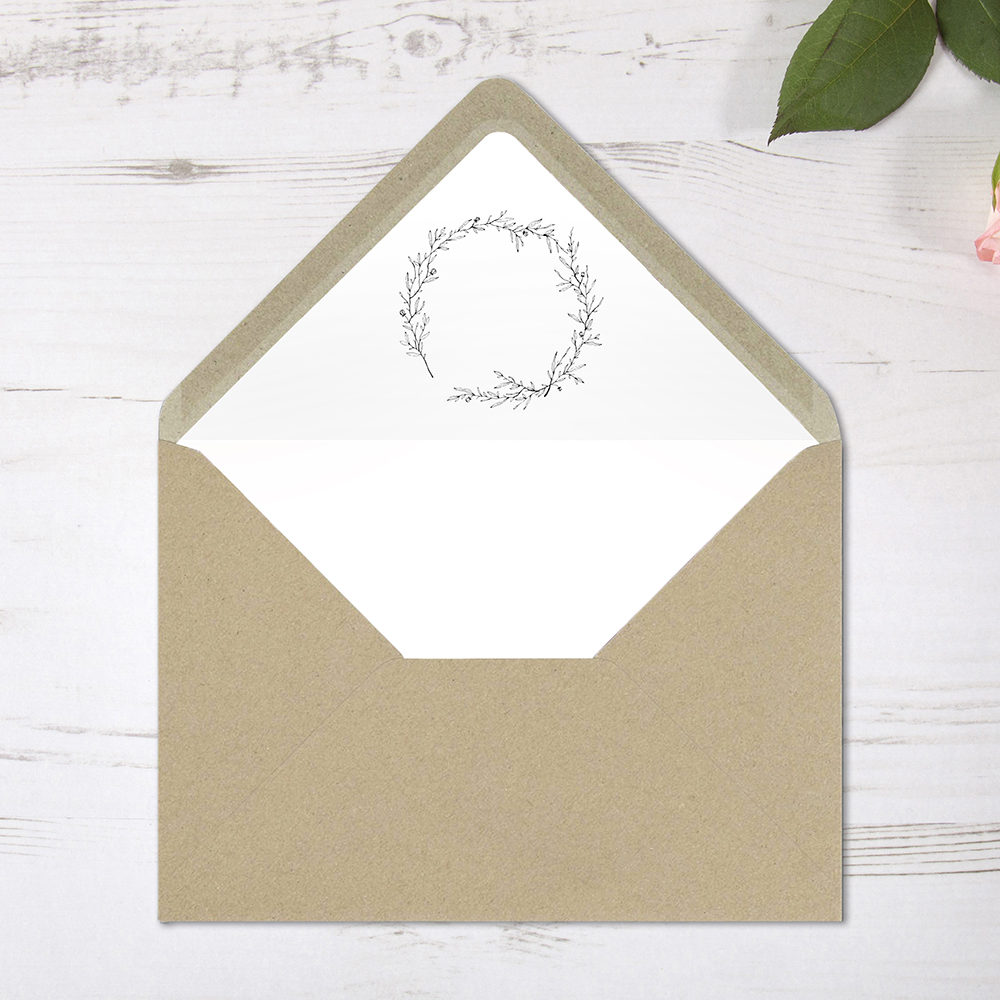 'Elizabeth' Printed Envelope Liner Sample with Envelope