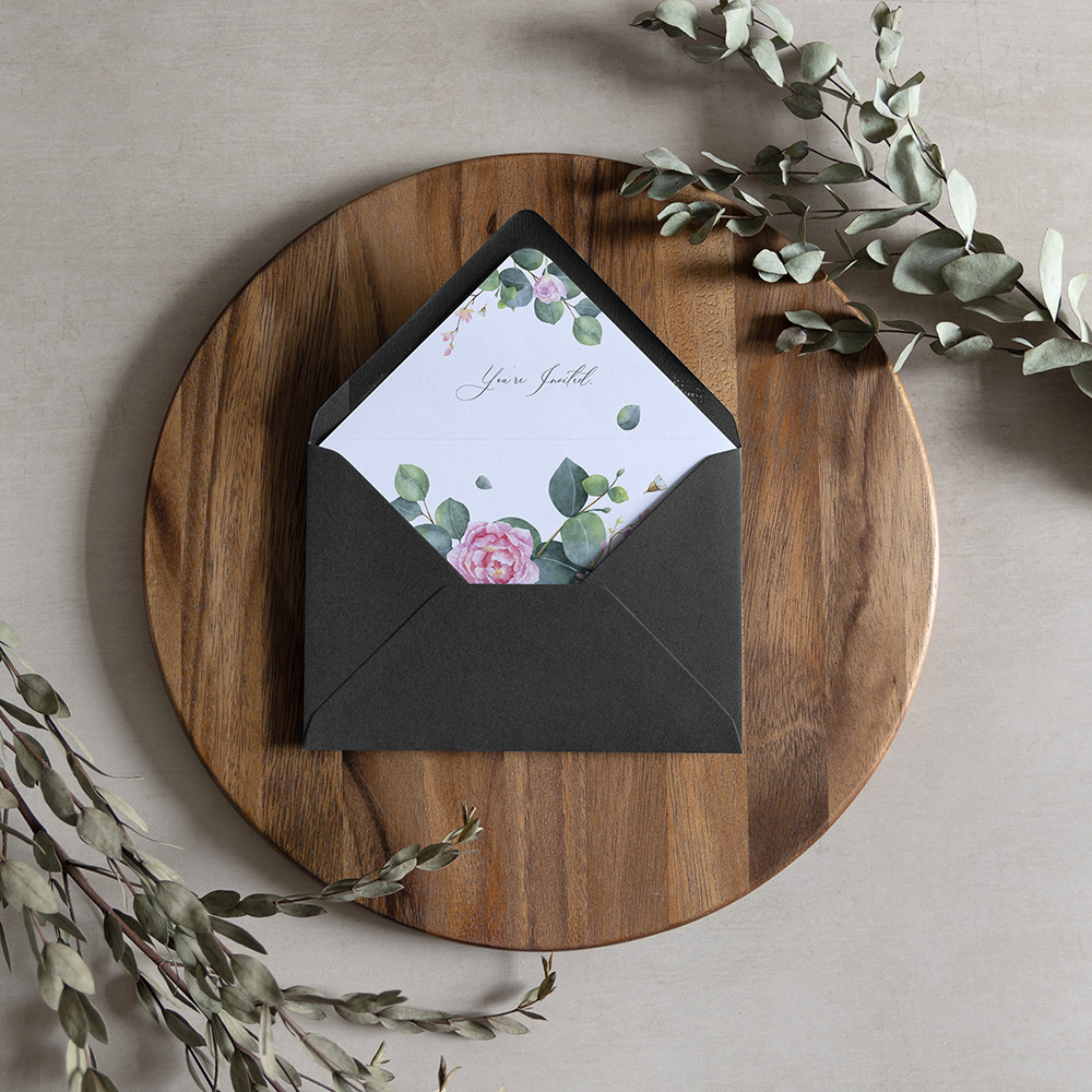 'Eucalyptus Blush' Printed Envelope Liner with Envelope