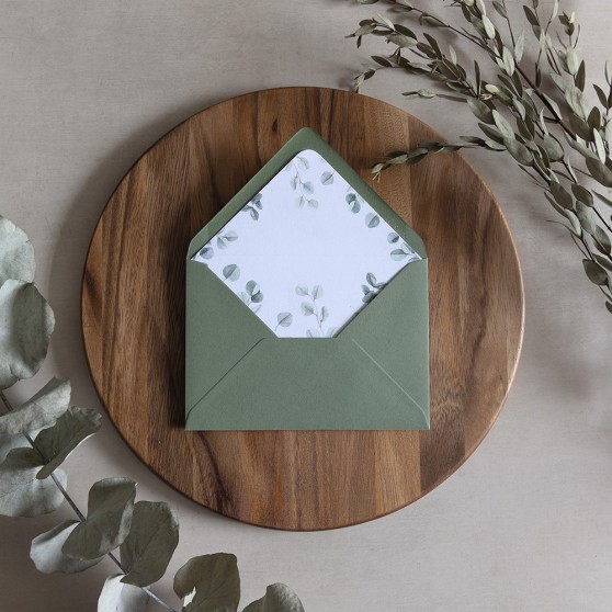 'Eucalyptus' Printed Envelope Liner with Envelope