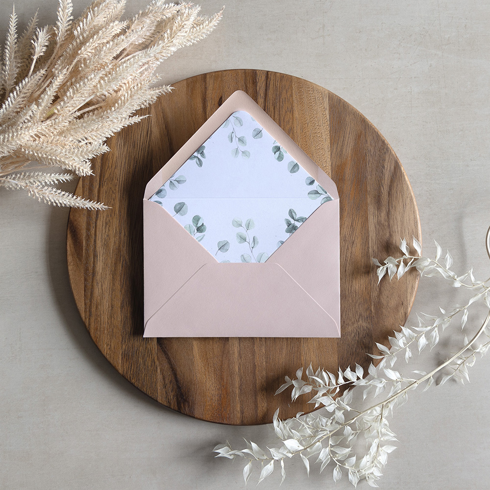 'Eucalyptus' Printed Envelope Liner with Envelope