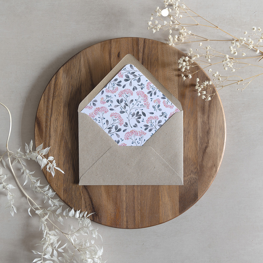 'Felicity' Printed Envelope Liner with Envelope