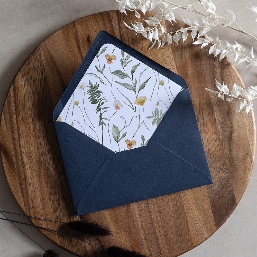 'Golden Meadow' Printed Envelope Liner with Envelope