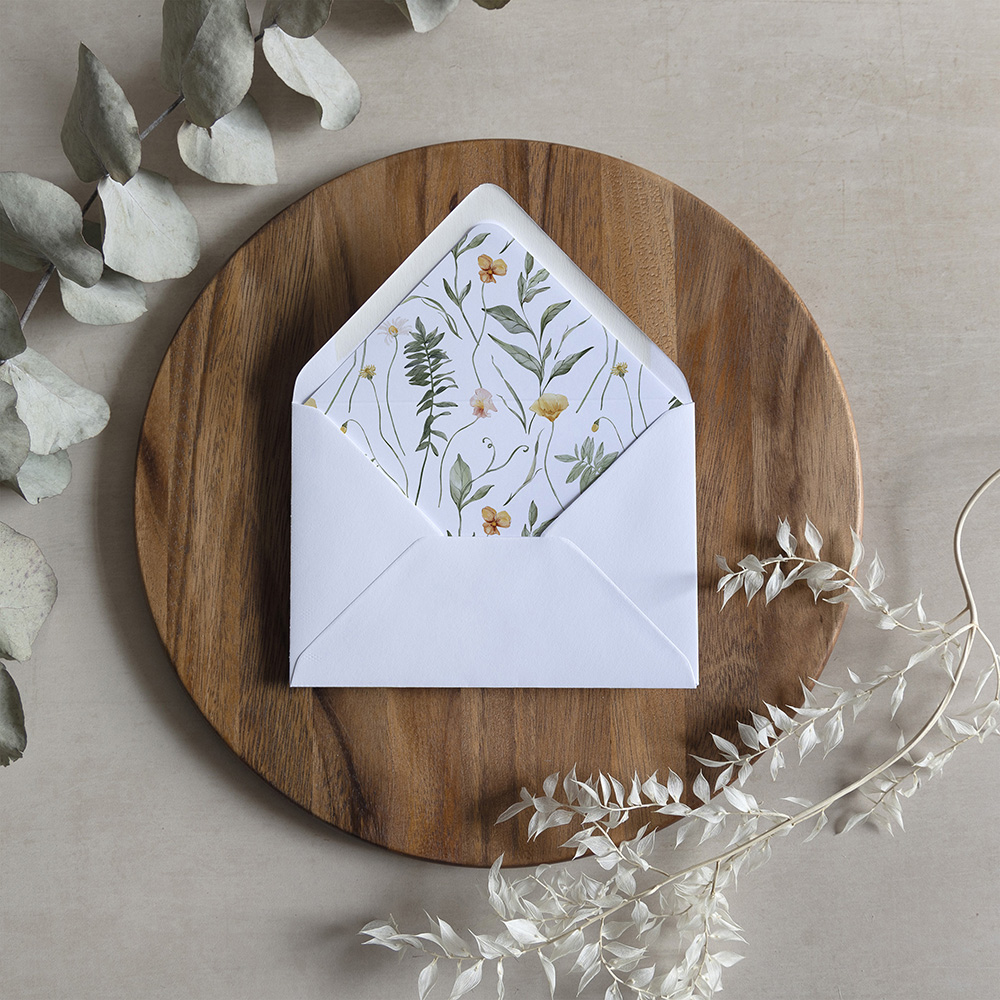 'Golden Meadow' Printed Envelope Liner with Envelope