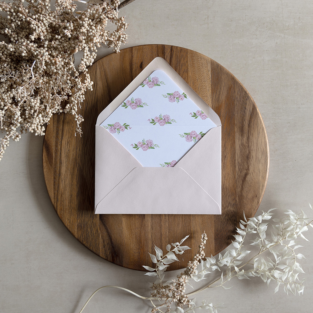 'Hydrangea' Printed Envelope Liner with Envelope