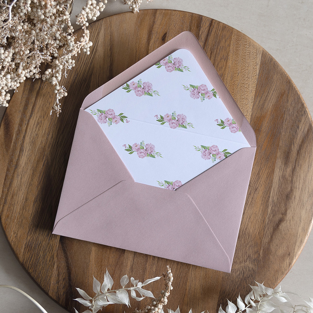 'Hydrangea' Printed Envelope Liner with Envelope