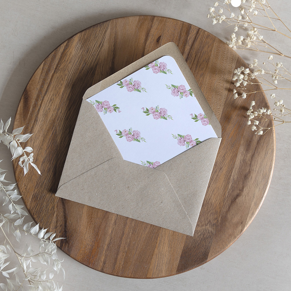 'Hydrangea' Printed Envelope Liner with Envelope