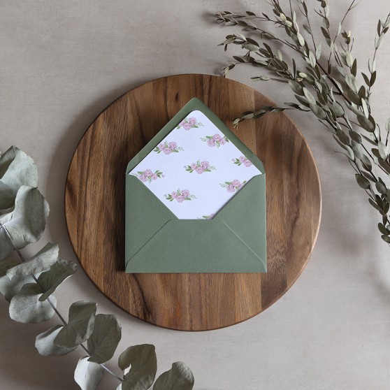 'Hydrangea' Printed Envelope Liner with Envelope