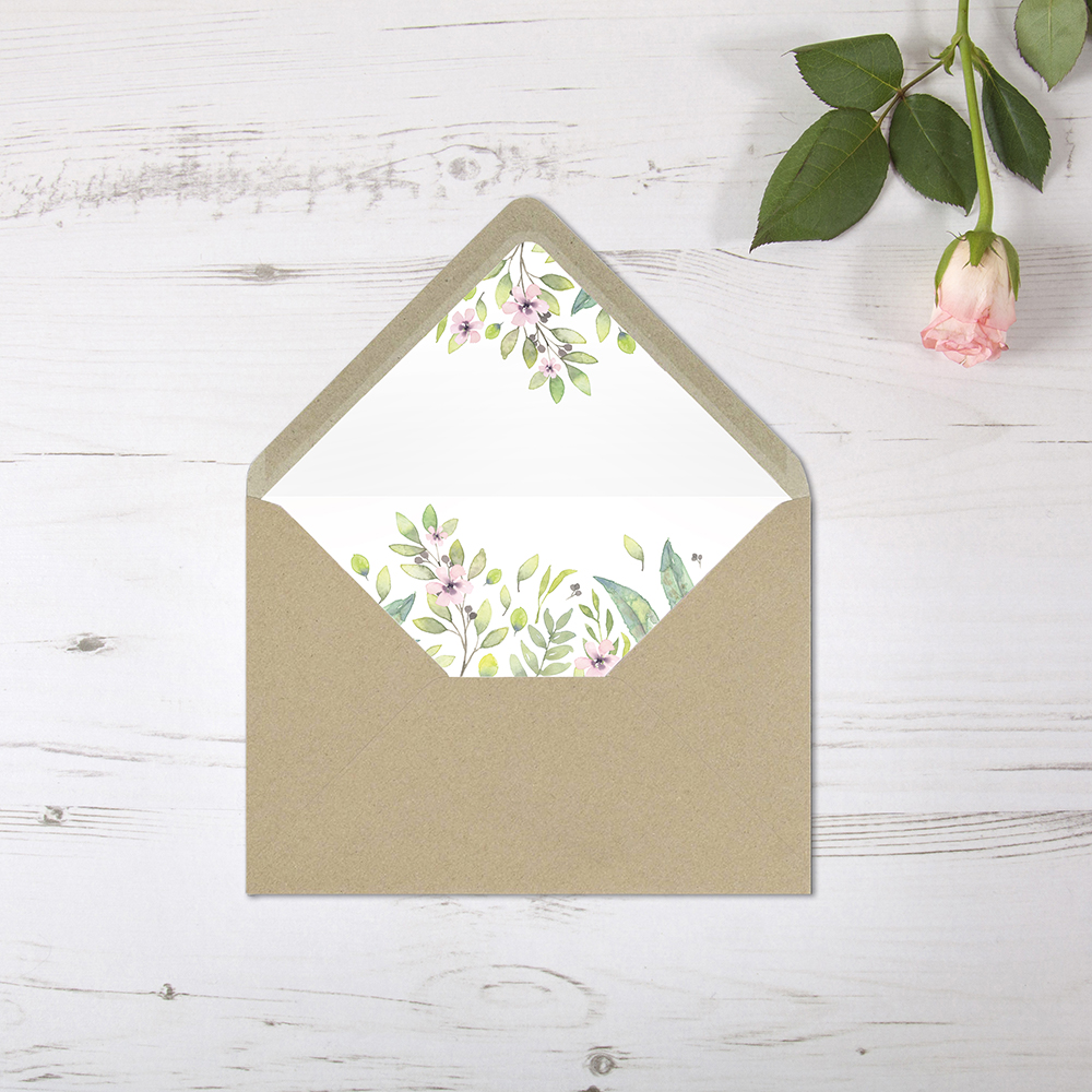 'Imogen Floral' Printed Envelope Liner Sample with Envelope