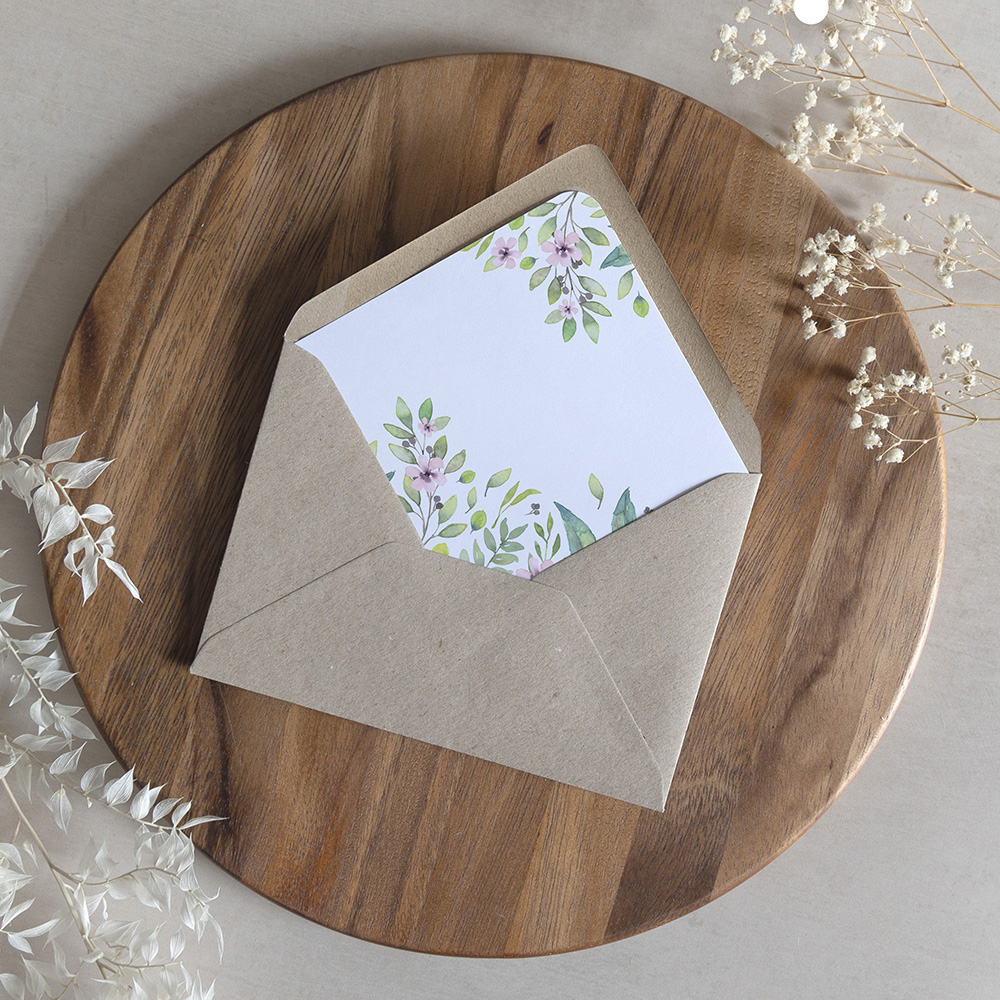 'Imogen Floral' Printed Envelope Liner with Envelope