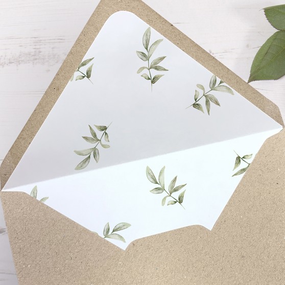 'Juliet' Printed Envelope Liner Sample with Envelope