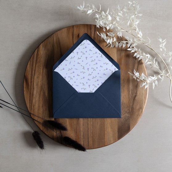 'Lavender Floral' Printed Envelope Liner with Envelope