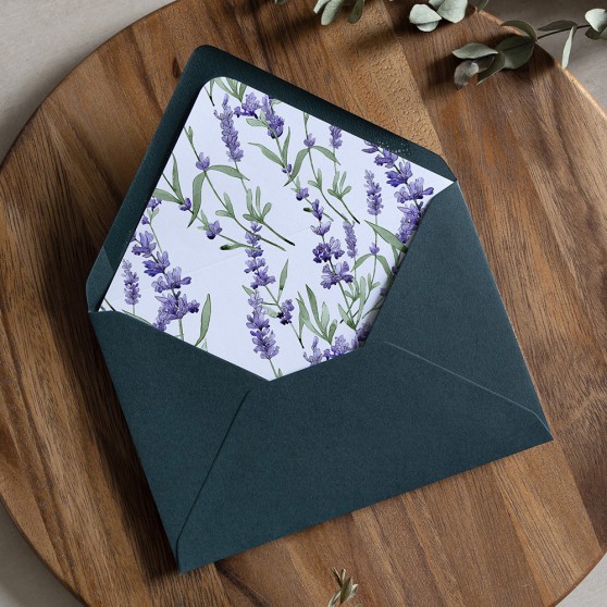 'Lavender' Printed Envelope Liner with Envelope