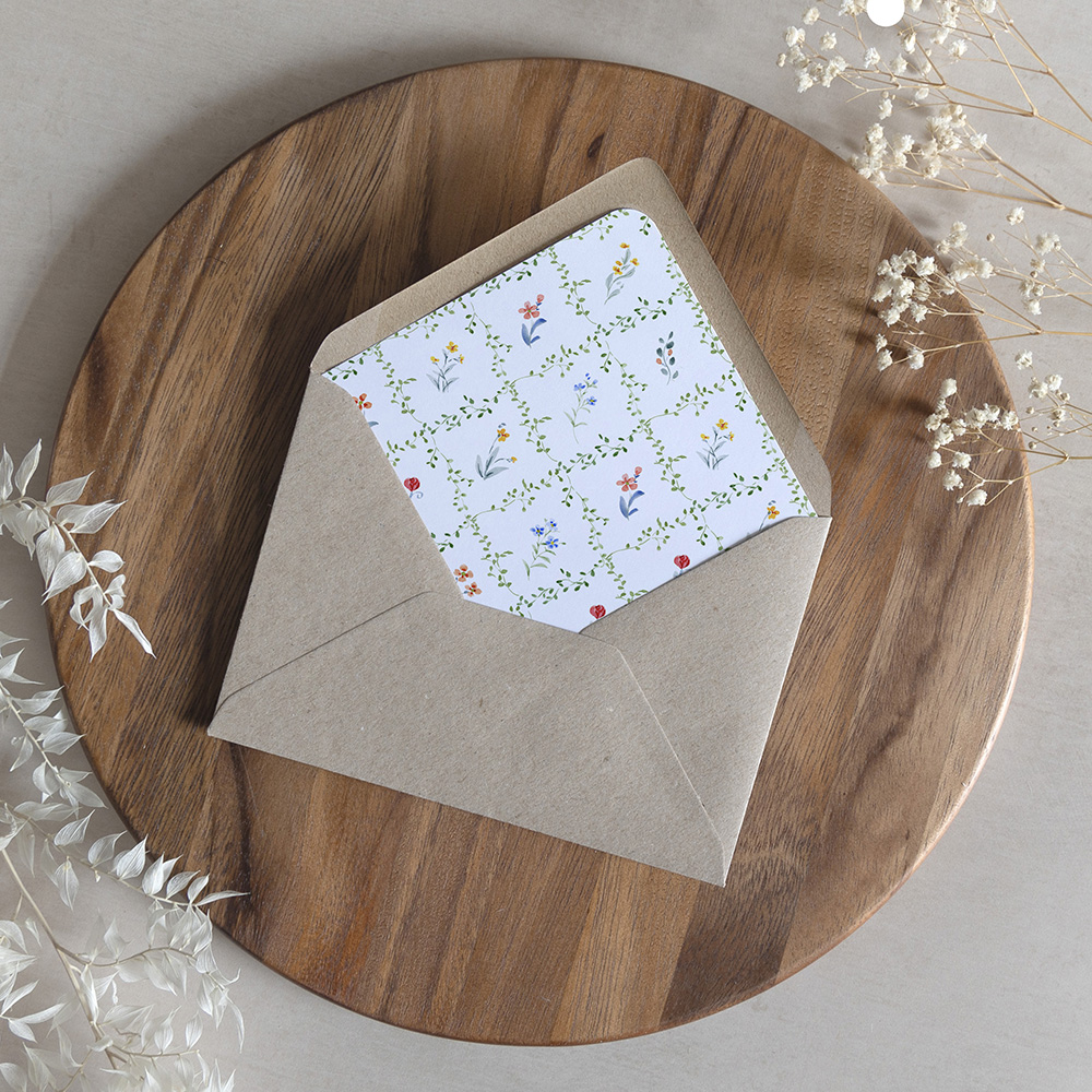 'Love Story LS01' Printed Envelope Liner with Envelope