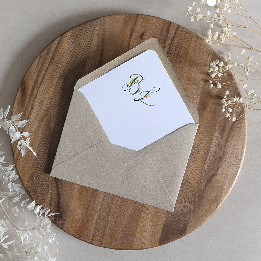 'Love Story' Printed Envelope Liner with Envelope