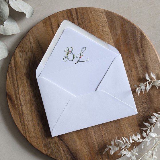 'Love Story' Printed Envelope Liner with Envelope