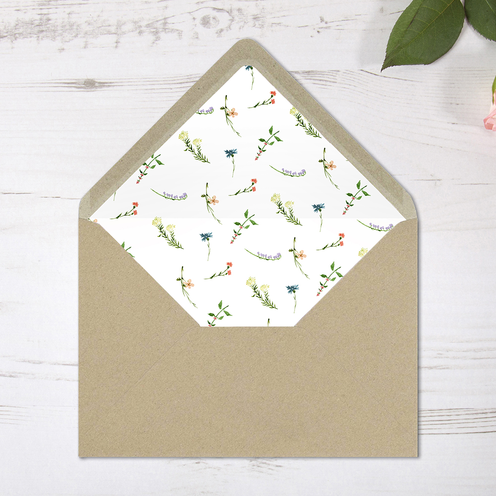 'Meadow Floral' Printed Envelope Liner with Envelope
