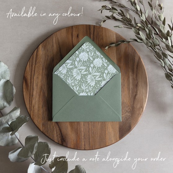 'Midnight Bloom' Printed Envelope Liner with Envelope