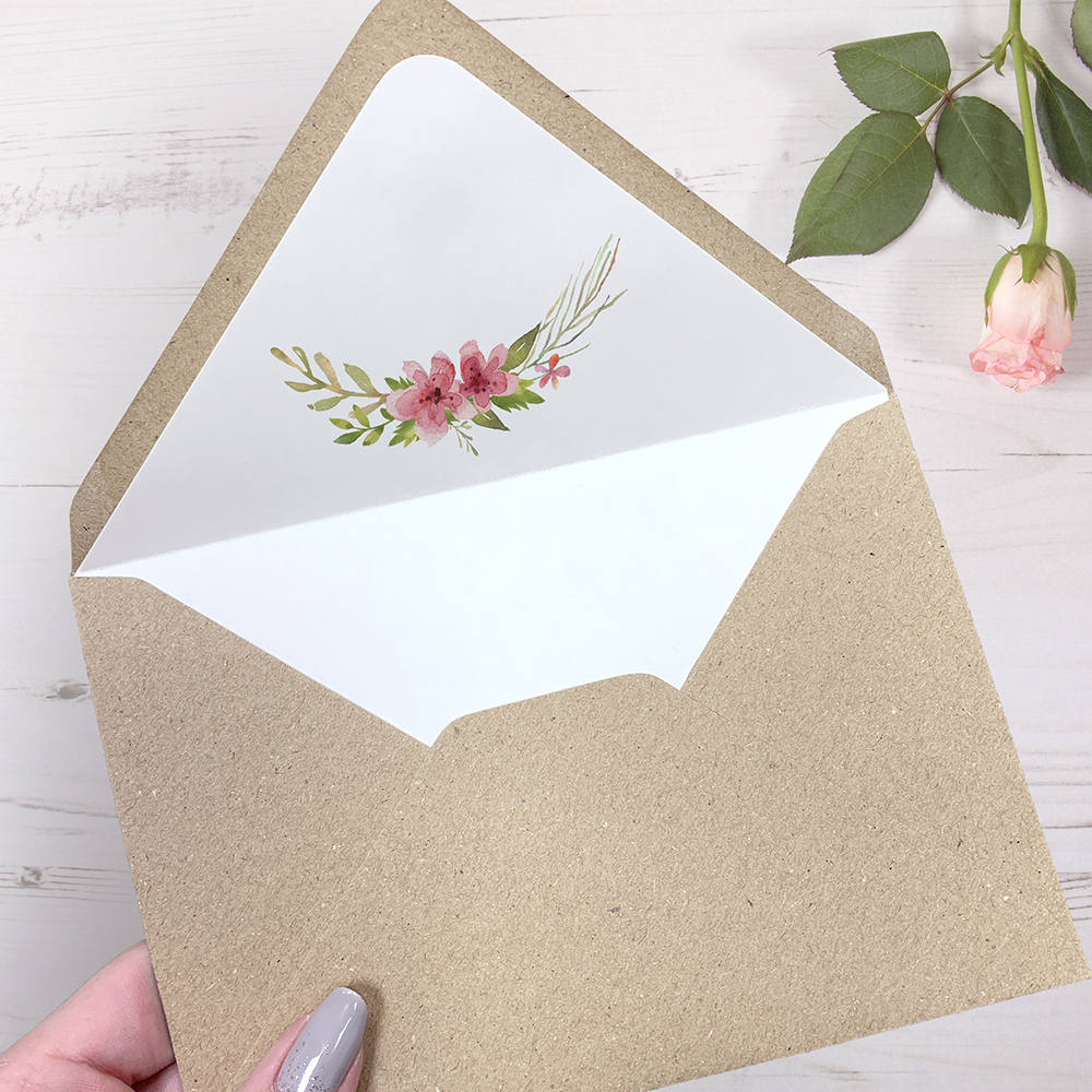 'Multi Floral' Printed Envelope Liner with Envelope