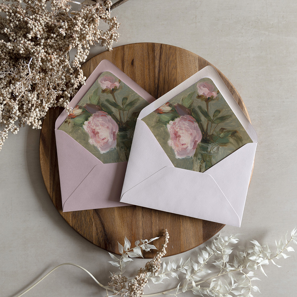 'Petal & Blush' Printed Envelope Liner with Envelope