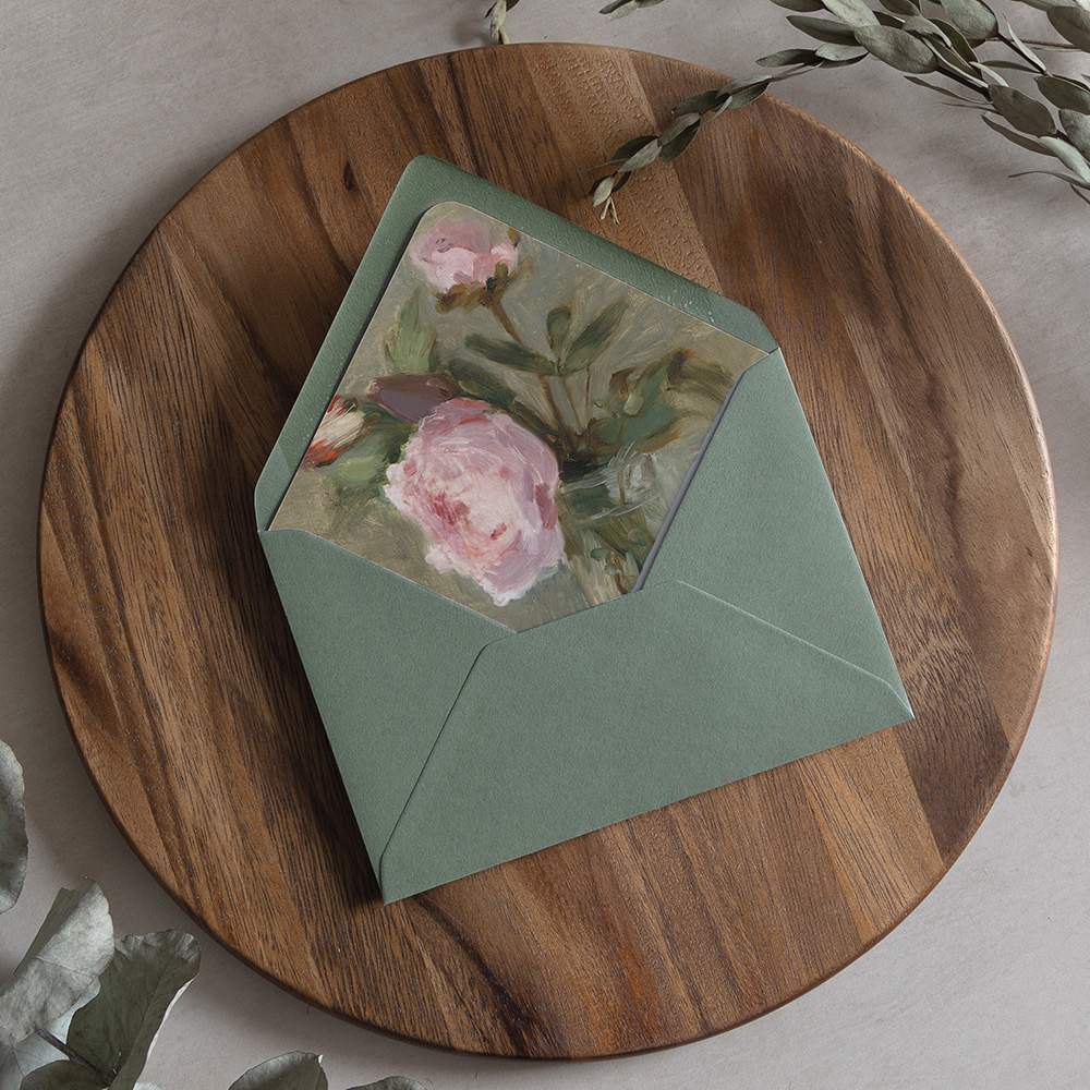 'Petal & Blush' Printed Envelope Liner with Envelope