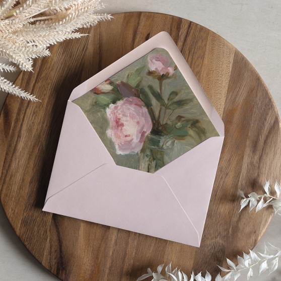 'Petal & Blush' Printed Envelope Liner Sample with Envelope